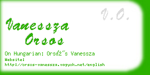 vanessza orsos business card